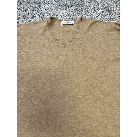 🌟3 for $35🌟 Carly Jean Los Angeles CJLA Pullover Sweater, V-Neck Camel Cashmere - Picture 2 of 11